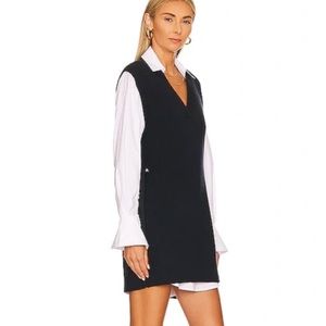 Jonathan Simkhai Skai Knit Combo Poplin Mini Shirtdress